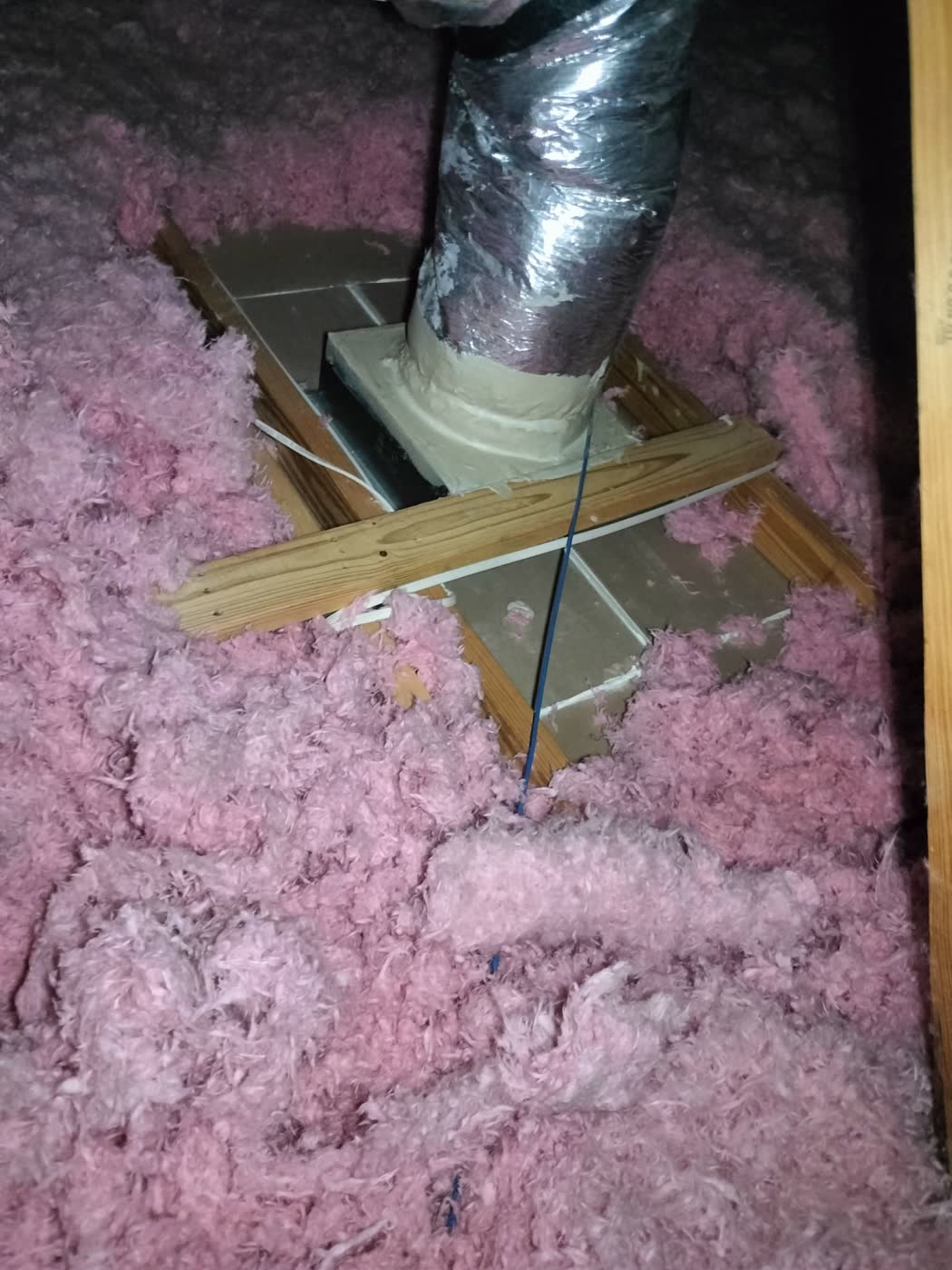 Attic ductwork during inspection